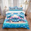 Stitch Island Adventure Print 3Pcs Bedding Setduvet Cover With 2 Bedropillowcase Home Birthday Gift