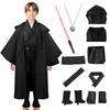 Halloween Cosplay Costume Jedi Costume for Adults Cosplay Costume Jedi Set Costume Halloween Cape Jedi Robe Cool Brown Black Cape Set with Lightsaber