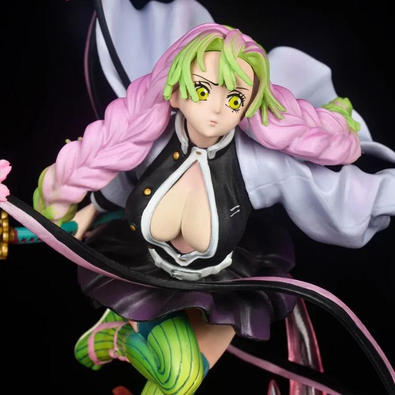 22cm Demon Slayer Kanroji Mitsuri Anime Girl Figure Model Gk Statue Boys Collection Desktop Decoration Ornament Toys Gifts