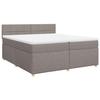 VidaXL Slat Bed Base with Mattress Taupe 200x200 Cm Fabric 3289091