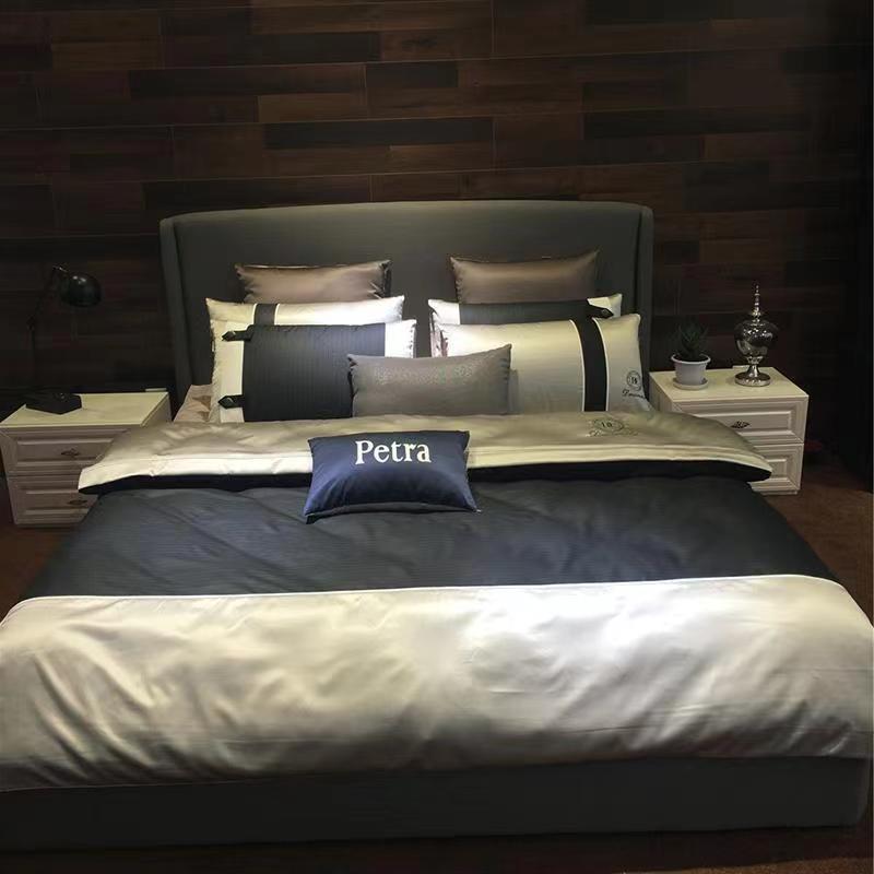 Duży rozmiar/rozmiar queen/pełny rozmiar prześcieradło na kołdrę zestaw poszewek gruba bawełna sypialnia Hotel biznes haft prosta pościel wysokiej jakości