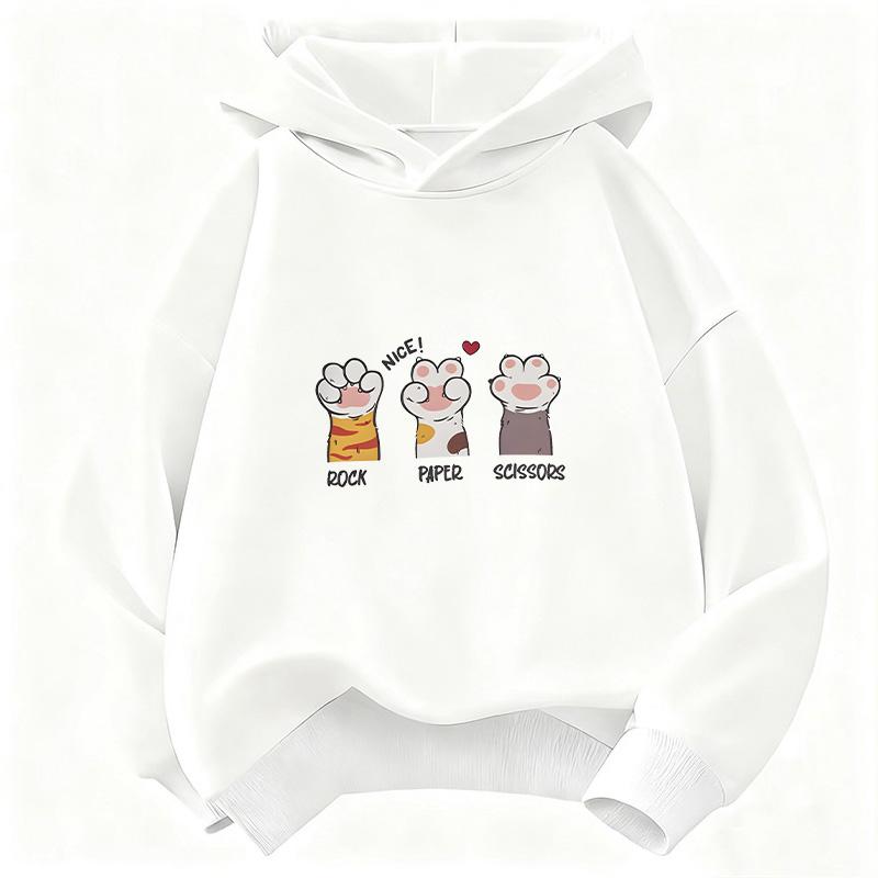 Graphic Kawaii Dog Paw Hoodie Kids Children's Sweatshirt Cute Harajuku Hoody for Boys Girls Autumn Winter Casual Hoodies
