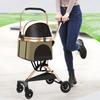 JZOOOZ Pet Detachable Dog Stroller Swivel Front Easy Easy Large High Load Suitable for Cats and Dogs to Medium Convenient for and Shopping Stroller,
