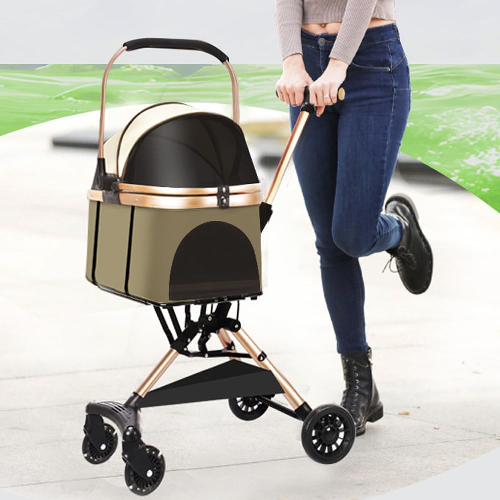 JZOOOZ Pet Detachable Dog Stroller Swivel Front Easy Easy Large High Load Suitable for Cats and Dogs to Medium Convenient for and Shopping Stroller,