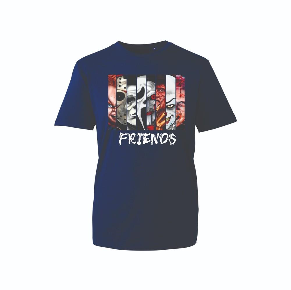 Horror Friends TShirt Scary Movie Villains Graphic Creepy Halloween Tee Top S