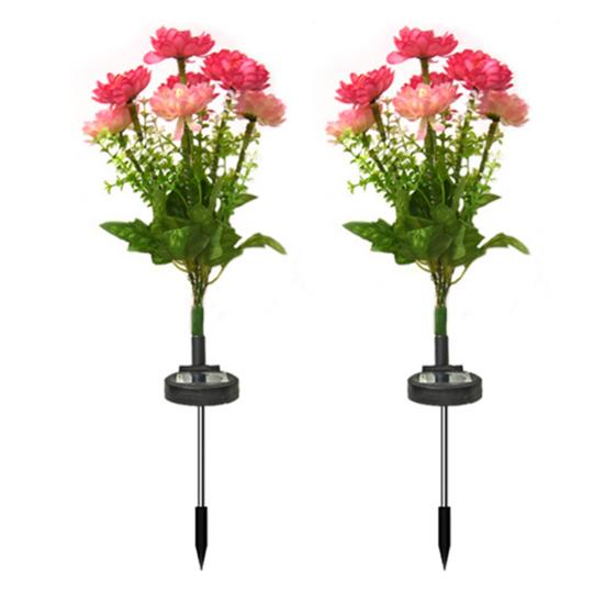 2 buc. Lumini solare de exterior IP65 Impermeabil Ușor de instalat Decorativ, realist, Lămpi de grădină cu flori de bujor, LED, Bujor, lumini de cale pentru decor