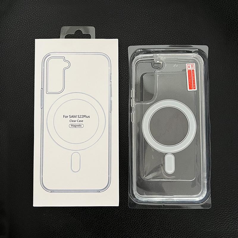 מגנטי יוקרתי שקוף קשיח למארז Magsafe עבור Samsung Galaxy S23 S22 Plus Ultra כיסוי עמיד בפני זעזועים לטעינה אלחוטית