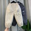 Spring Autumn Fashion Boys Pants Loose Comfortable Design Sport Overalls Cargo Trousers for 2-10 Years Old Kids
