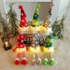 Christmas Faceless Doll Gnome Ornaments LED Light Plush Knitting Crafts Tree Pendant Christmas Decorations for Home Kids Gift