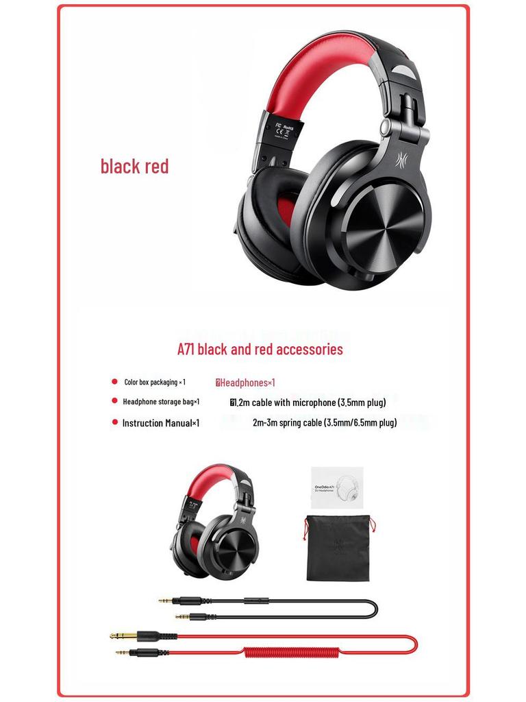 OneOdio Over-Ear Wired DJ & Studio Headphones with Mic