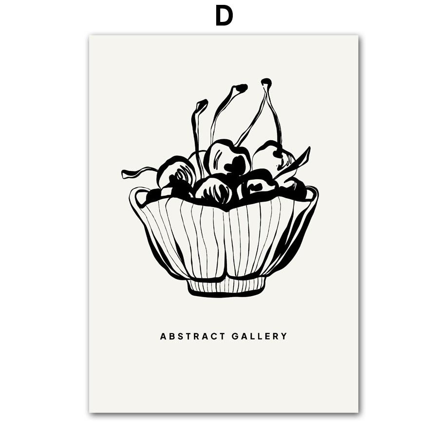 Girl Coffee Cat Flower Minimalist Wall Art Canvas Painting Abstract Line Posters And Prints Pictures For Living Room Home Decor