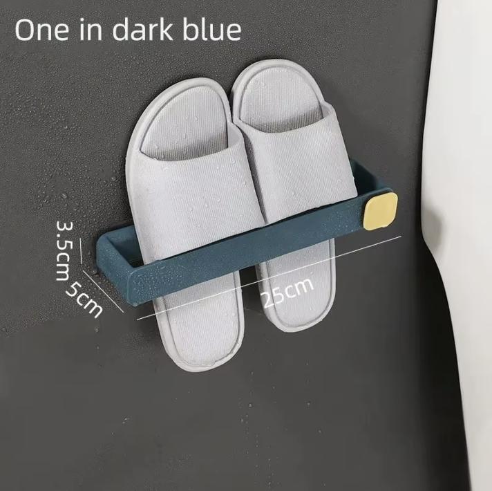 Bathroom Slipper Shelf No Punching Wall Mounted One Piece Shoe Rack Space Saving Shelf Bathroom Hanging