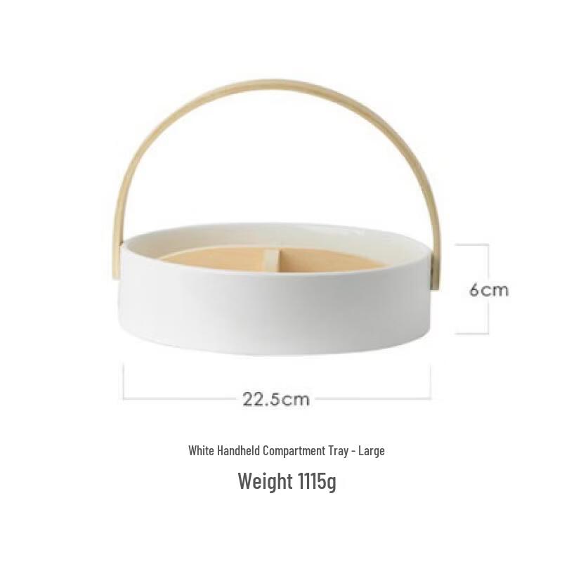 

Ceramic Handled Snack Tray with Dividers