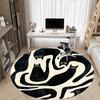1pc Black Cats Office Round Area Rug, Indoor Mat Suitable For Office, Under Office Chairs Bedroom Living Room Home Decor, Room Deco
