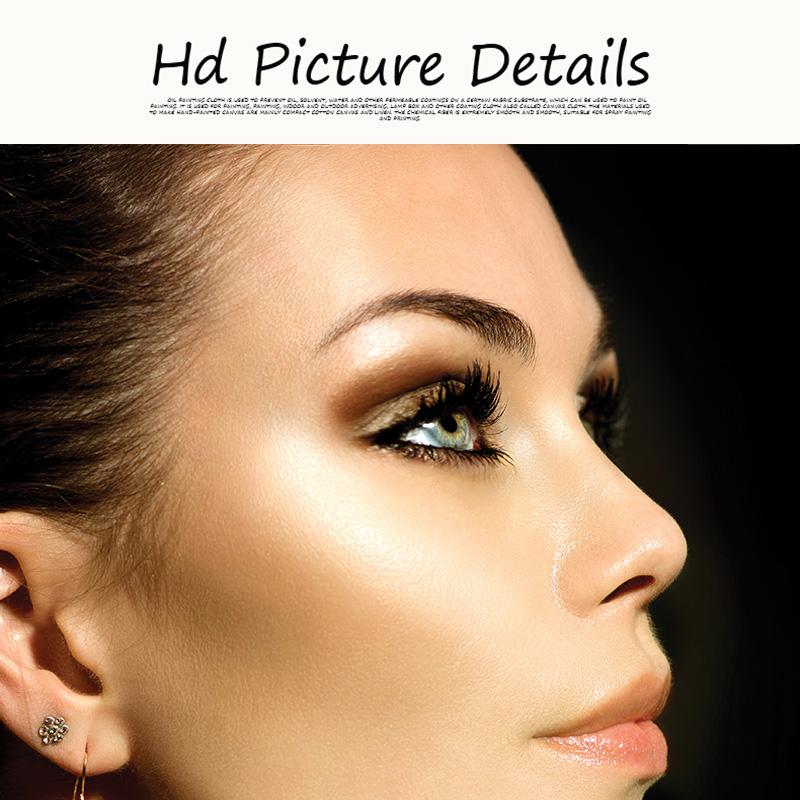 Modny Piękny Portret Kobiety z Włoskami na Wargach Obraz na Płótnie Plakaty i Wydruki Skandynawska Sztuka Ścienna Obraz do Dekoracji Salonu