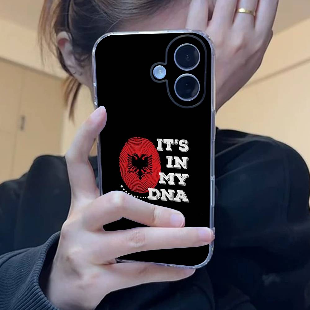 Albania Albanians Flag Phone Case For iPhone 17 15 14 13 11 12 16 Pro Max Plus Mini Transparent Silicone Soft Funda