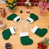 Festive Green Knitted Mini Christmas Stockings Perfect For Holiday Tree Decoration