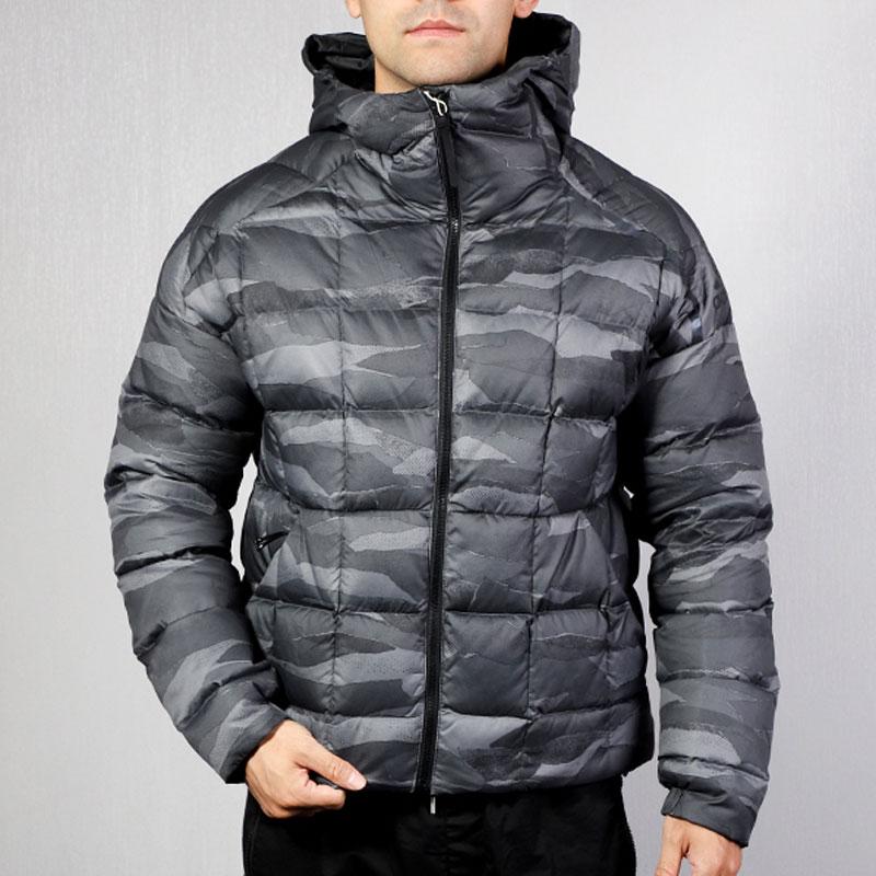 adidas Down Jackets Men's Black Hooded Moderate Quilted Down Jacket FI2724