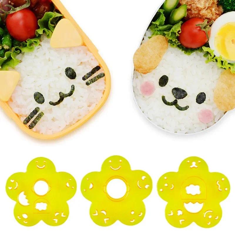 Kitchen Embossing Rice Seaweed Maker Making Decoration Device DIY Ball Molds Moulds 2/3/4Pcs Bento Cutter Cartoon Gadgets Sushi
