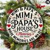 1pc Retro Family Home Metal Wall Art Sign Mimi Papa House Memories Vintage Decor Plaque for Garden Patio Indoor Outdoor Durable Iron