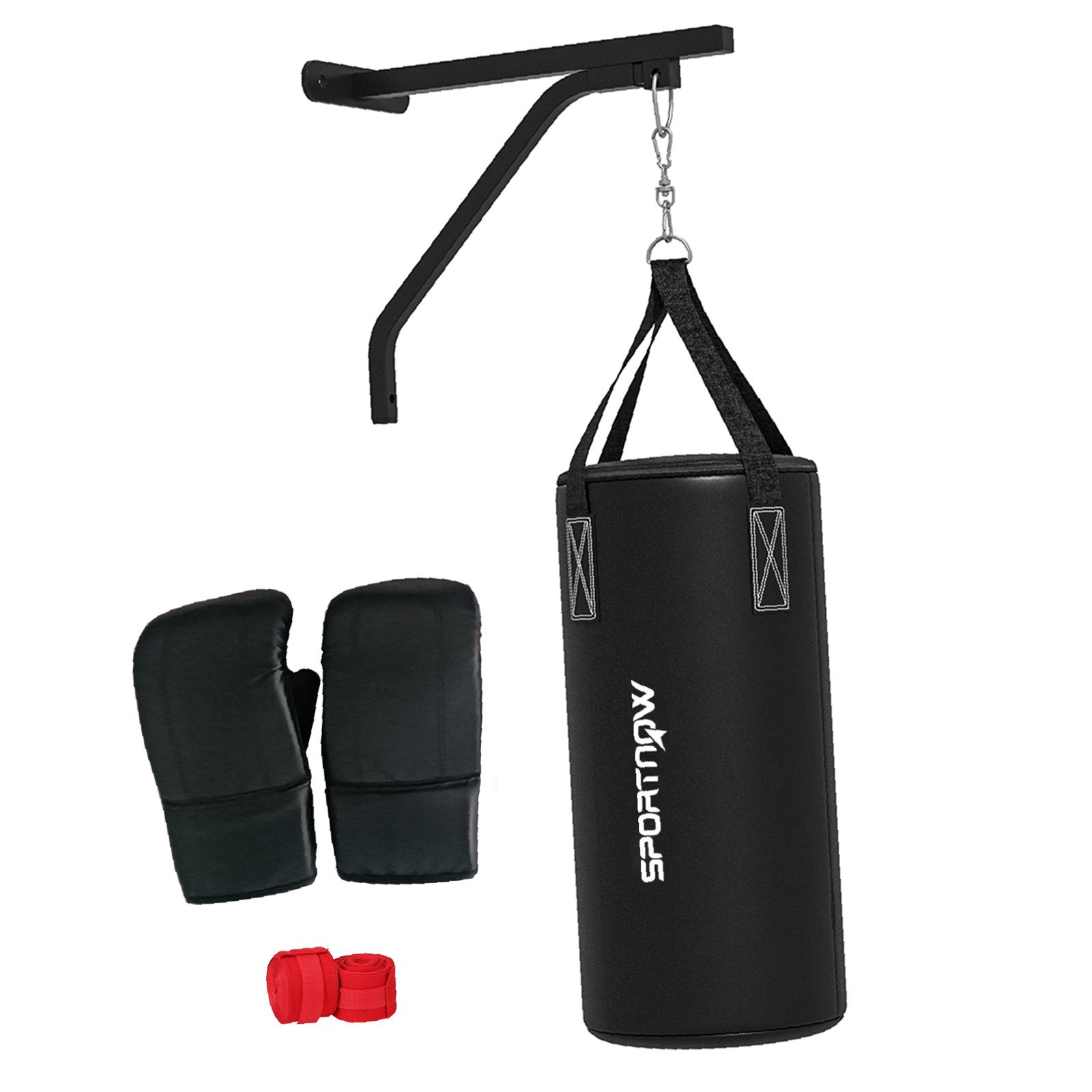 Unfilled Punching Bag for Adults, Heavy Bag Wall Mount Set with Boxing Gloves,Swivel Hook Bracket Other Exercise Equipment