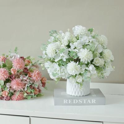 Artificial Flowers Silk Roses Home Vase Table Bonsai Festival Handheld Flower Garden Wedding Bridal Bouquet DIY Gift Boxes Decor