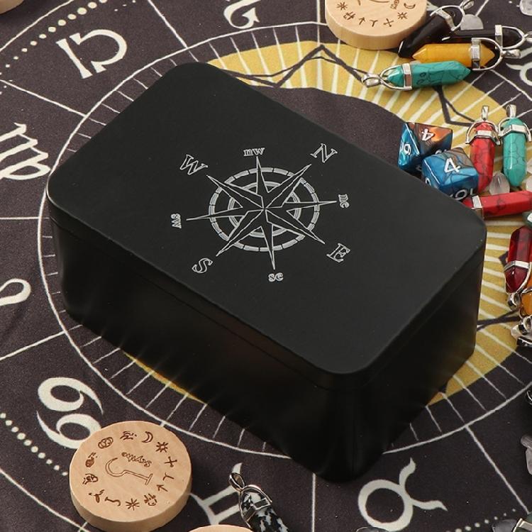 Iron Tarot Card Box Astrologys Trinkets Box Organizers Tarot Cards Storage Box
