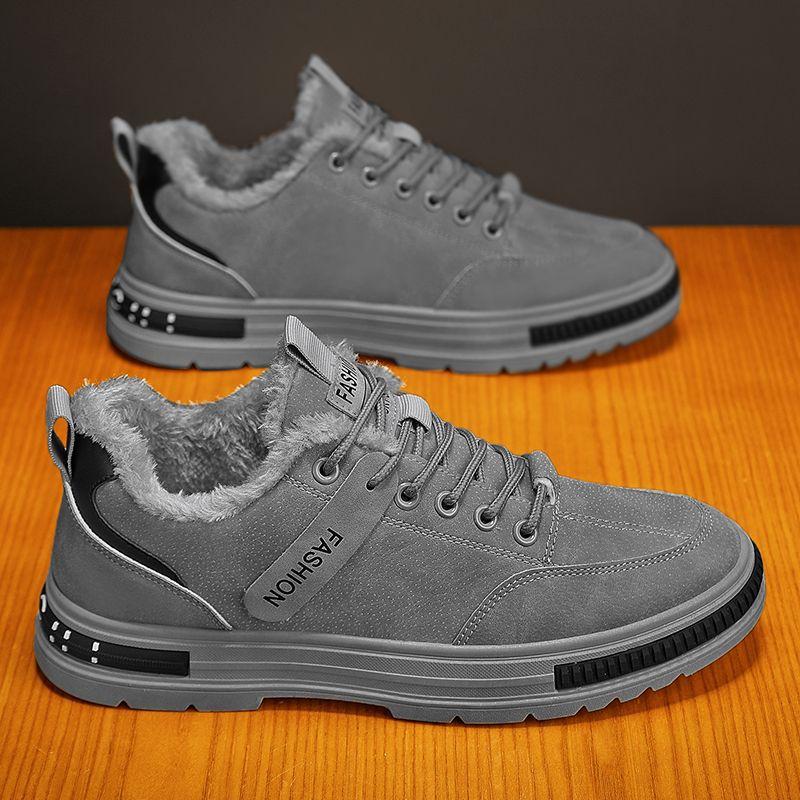 

Зимняя плюшевая мужская обувь, корейская версия, универсальные противоскользящие спортивные повседневные туфли для доски 44 серый