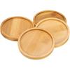 Uxcell 4PCS Mosaic Bamboo Coasters, 3.7 Inch Blank Base Trays, Round Drinking Cup Coaster, Wooden Drinks Coasters for Coffee Table Dining Table
