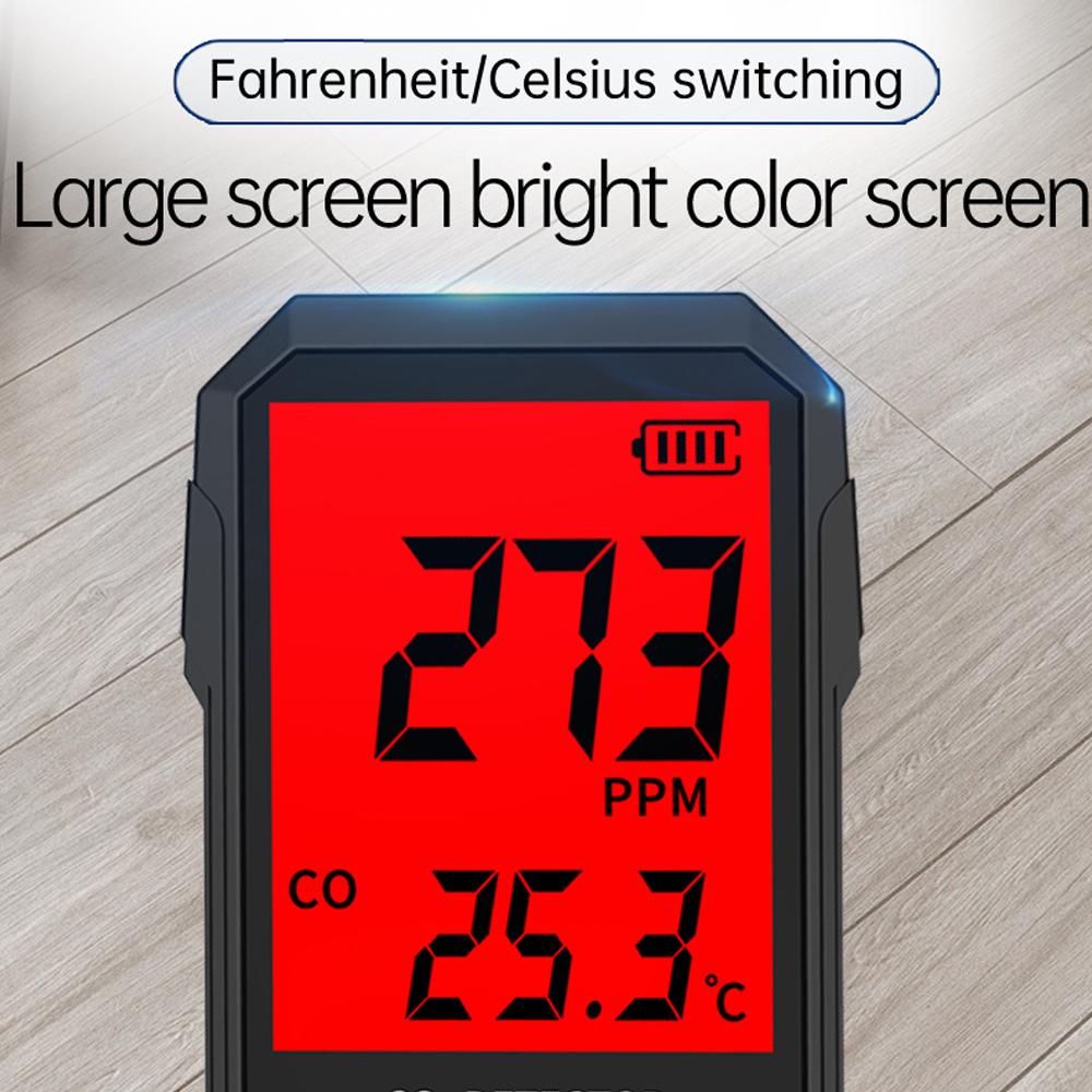 Handheld Carbon Monoxide Detector Portable Carbonic Oxide Concentration Testing Meter with Temperature Test and Sound