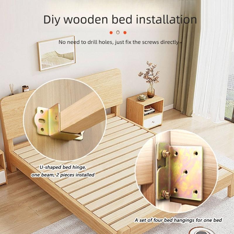 4lots Thicken Metal Bed Frame Support High Strengths Bed Clamps for Secure Bed Board Connection M4YD