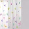 2PC Colorful Butterfly Sheer Curtains - Dreamy Pastel Rainbow Print Window Drapes for Girls Bedroom Kids Room Decor