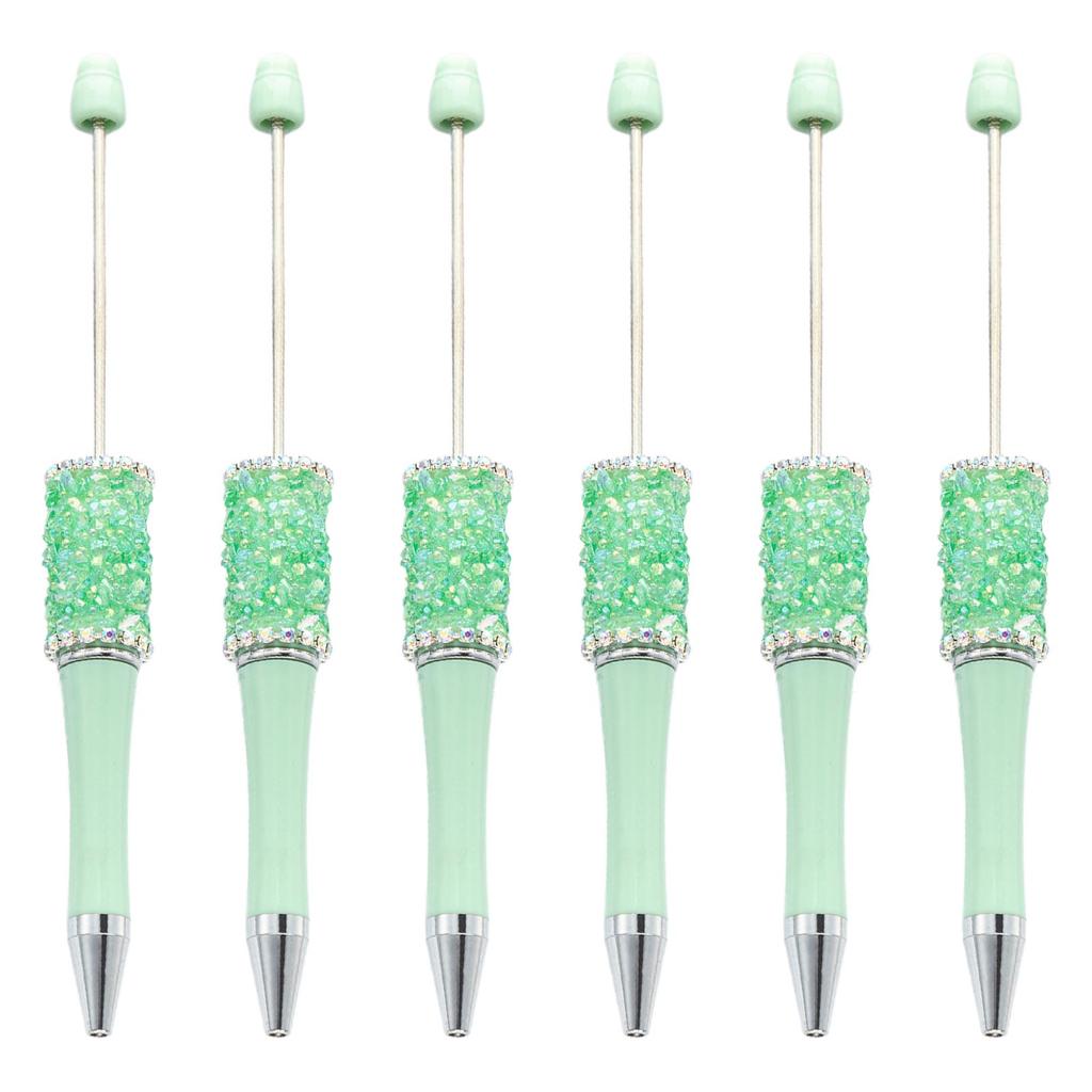 6Pcs Rhinestone Bead Ballpoint Pens Retractable Ballpoint Pen Write Smoothly Novelty Writing Pen for Student Game Reward