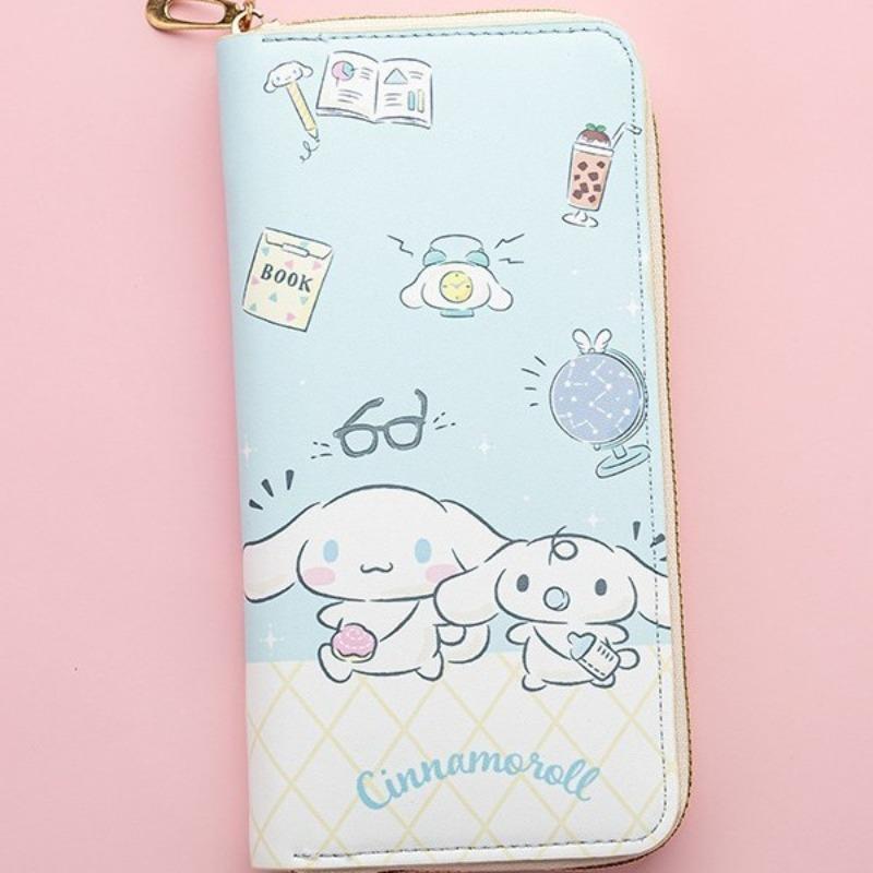 New Fashion Long Wallet Zipper Printing Student Cartoon Zero Card Bag Clutch Bag Waterproof Design Card