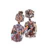 Dowei Egg-shaped Zircon Earrings - Multi-color Fashion Statement