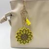 Sunflower Rhinestone Keychain & Tassel Charm for Women's Bags