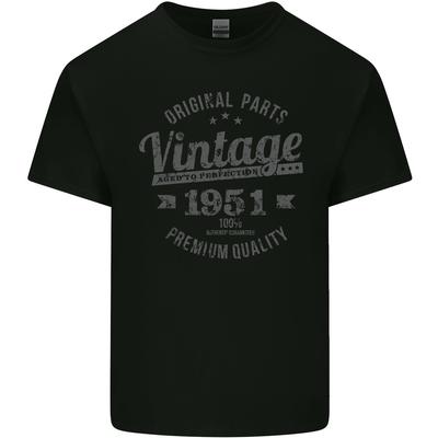 Vintage Year 74th Birthday 1951 Mens Light Cotton T-Shirt Black Unisex T-Shirt