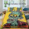 Halloween Quilt Cover Set Halloween Theme Comfortable Bedding Set Digital Print Plaid Pattern Cute Ghost Pumpkin One Quilt Cover
