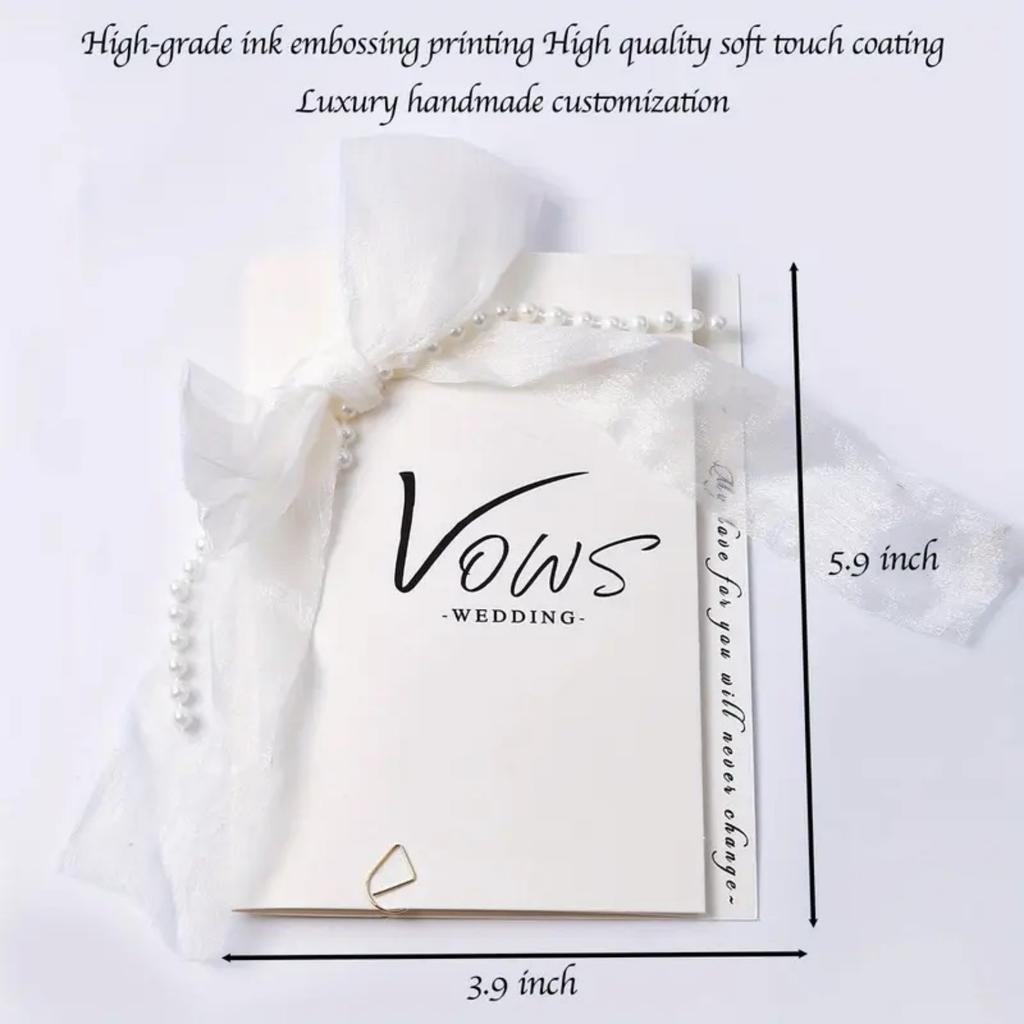 2 Pcs Wedding Vow Cards Bow Tie Vow Booklets for Mrs & Mr Wife Husband Bridal Shower Engagement Gifts Wedding Ceremony Must Have