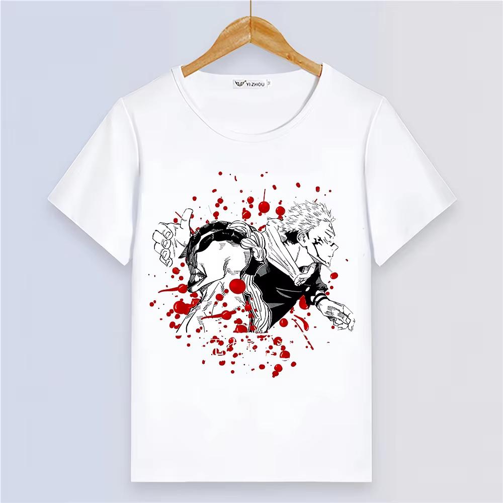 Anime Jujutsu Kaisen Fashion Short Sleeve Womens Summer Top Digital Print Couple Cartoon T Shirt Harajuku Style Clothes Women And Men T-Shirt