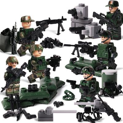 SWAT Team DIY Assault Boat City Police Military Figures Weapon Series Soldier