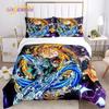 Demon Slayer's Japanese Carton Style Children's Print Beding Set with Soft Fabric Duvet Set Comfortable Bed Size Children's Girl Boy Gift