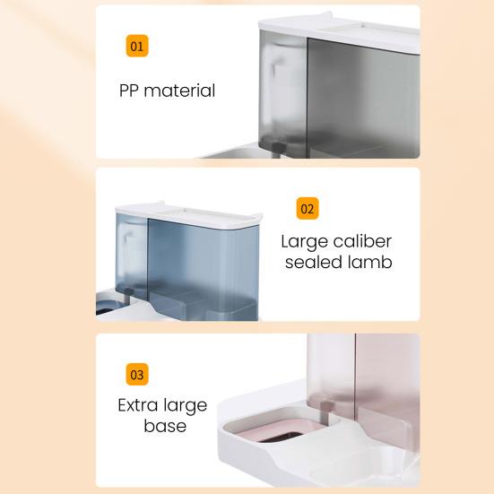 Automatic Cat Feeder And Water Dispenser 2-in-1 Detachable Food Feeder And Water Fountain for Indoor Small Dogs Cats