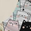 3pcs Fitted Sheet Set Cute Cat Pattern Print Design Bed Sheet Easy Care Anti-Slip With Pillowcases For Bedroom Decor