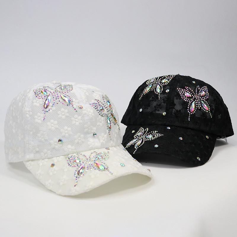 Butterfly Embroidered Baseball Cap With Breathable Mesh For Outdoor Sun Protection