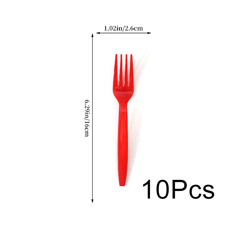 10Pcs/Set Disposable Tableware Set Spoon Fork Happy New Year Merry Christmas Party Supplies Paper Plates X-mas Party Decorations