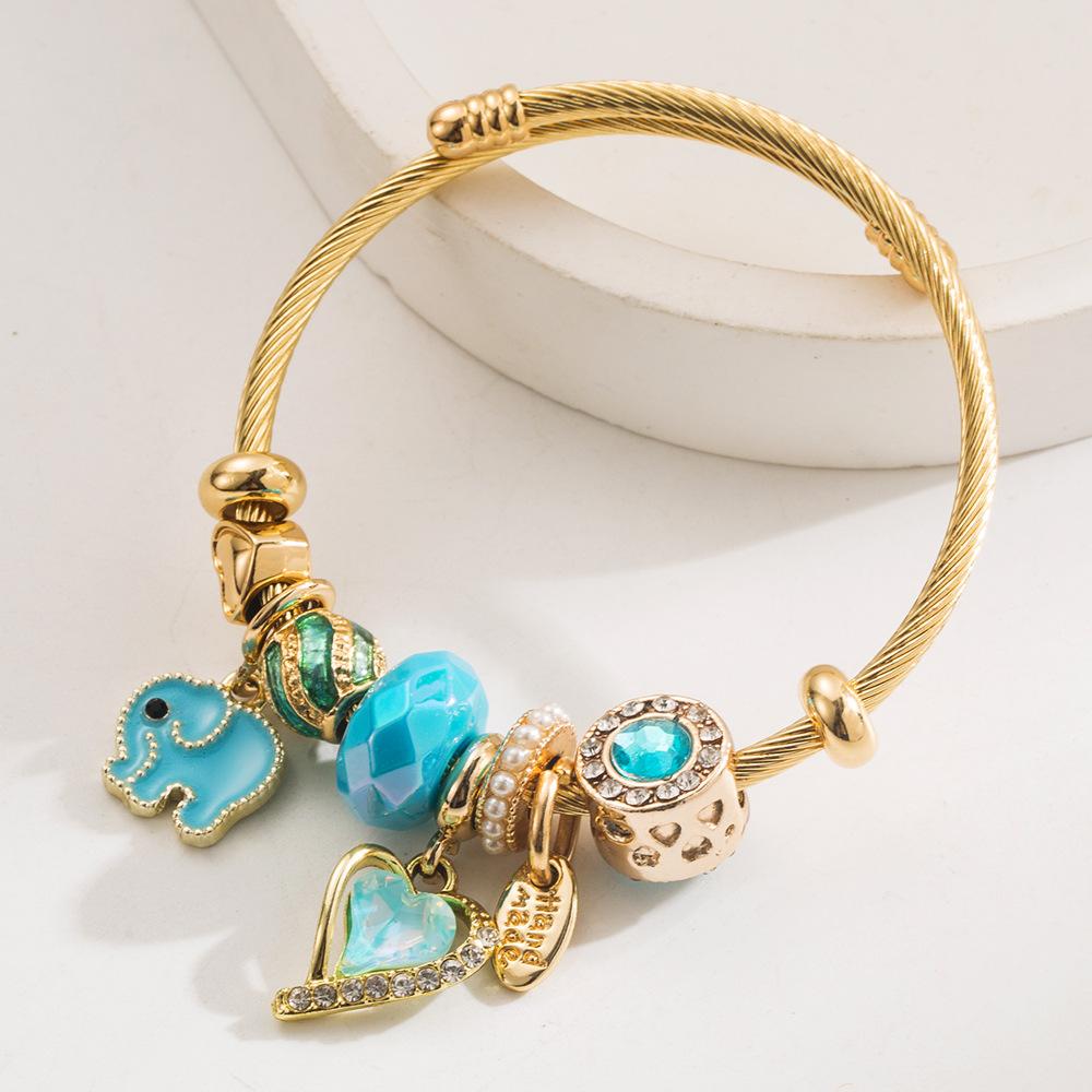 

Сделай сам Браслет-сердце «Маленький слон» Модный Универсальный Регулируемый Парный браслет с инкрустированными бриллиантами синий