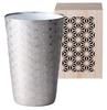 Cup Asanoha Wooden Made In Japan J-kitchens (Glass) Ultra-thin, Light-transmitting Tumbler, Platinum, Pattern, Box, 370ml,