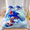 Sonic 2/3pcs Duvet Cover Cartoon Cool Bedding Set Comforter Cover for Children Gifts Queen King Bedroom Decor