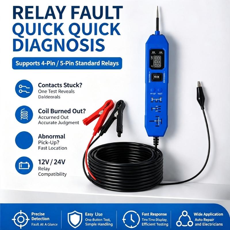 4 Pin 5 Pin Power Circuit Probe Tester with Digital Display for Vehicle Pin Testing, Wiring Service Work and Daily Checks Use